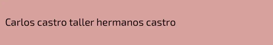 Carlos castro taller hermanos castro
